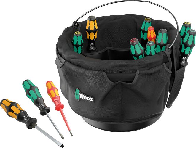 Tekstylny organizer narzędziowy do wiadra 9559 z zestawem wkrętaków Set 1, 13 części WERA 05105100001