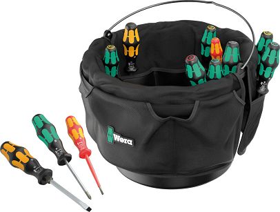Tekstylny organizer narzędziowy do wiadra 9559 z zestawem wkrętaków Set 1, 13 części WERA 05105100001