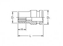 Nasadka udarowa dwunastokątna cienkościenna krótka 11/16