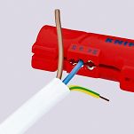 Zestaw zaciskarka 97 51 10 do dokładnego zagniatania złączy końcówek wtyków RJ 11 RJ 12 RJ 45 + Ściągacz z kabli przewodów Płaskich i NYM 16 64 125 SB KNIPEX 146227 - 14