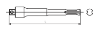 Adapter udarowy długi, 3/8