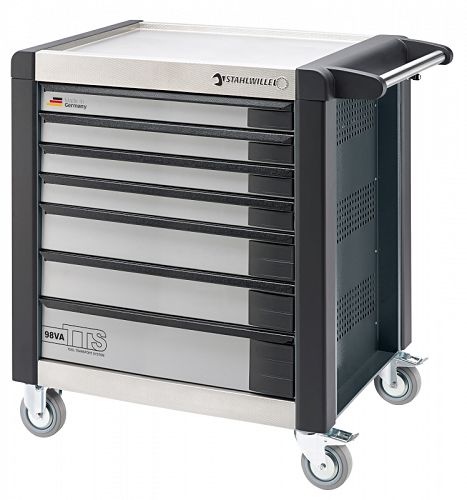 Wózek warsztatowy TTS 7-szuflad antracytowy z Nakładkami, 1000x1024x 652 mm; max obciążenie: 40kg na szufladę; 1400 kg na Wózek 98/VA7 A STAHLWILLE 81200107