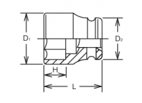Nasadka udarowa 6-kątna cienkościenna 30mm KOKEN - 2