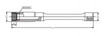 Nasadka długa dwunastokątna do świec zapłonowych z magnesem 14x250mm KOKEN - 2