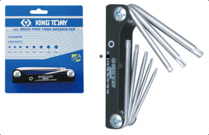 Zestaw imbusów 8 szt. TORX T9 - T40, Scyzoryk KING TONY 20308PR
