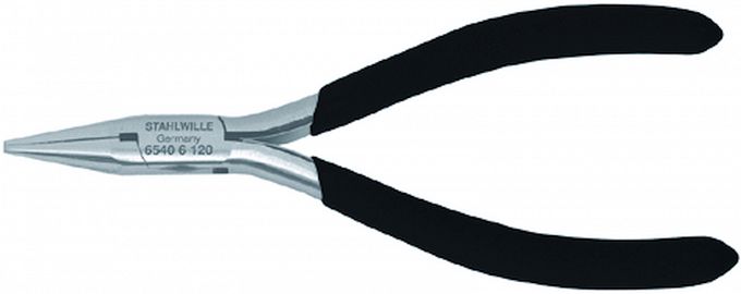 Szczypce półokr.dla elektron.125mm (ze sprężyną rozp.); poler./powl. 6540 6 120 STAHLWILLE 65406120