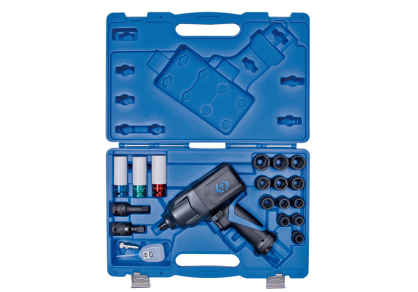 Zestaw - klucz udarowy pneumatyczny 1/2" 1288Nm + nasadki udarowe 1/2" 10-24mm z akcesoriami, walizka, 20cz. KING TONY 44801AMP