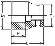 Nasadka udarowa 9WN czterokątna KOKEN - 2