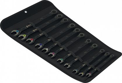 Zestaw kluczy płasko-oczkowych z grzechotką 6000 Joker Black Edition 11 Set 1, 11 części WERA 05020017001
