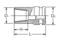 Nasadka udarowa do odkręcania nakrętek kół 1/2