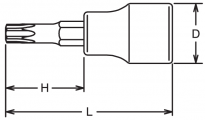 Nasadka T45 trzpieniowa TORX 60 KOKEN - 2