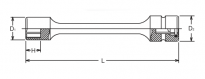 Nasadka sześciokątna antywibracyjna extra długa 13x200mm Koken - 2