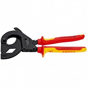 Nożyce Izolowane Zapadkowe do Kabli 45mm KNIPEX 95 36 315 A