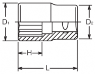 Nasadka 25mm dwunastokątna KOKEN - 2