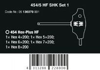 Zestaw wkrętaków 454/5 HF SHK Set 1 z rękojeścią poprzeczną, z profilem Hex-Plus i funkcją przytrzymywania, 5 części WERA 05136070001 - 2