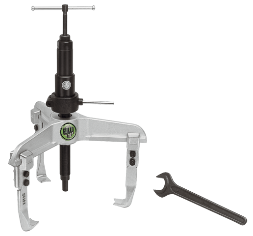 Ściągacz 3-ramienny z regulowaną głębokością mocowania i długim wrzecionem hydraulicznym KUKKO 11-1-B
