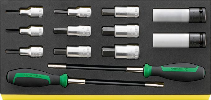 Zestaw TCS 1/3 nas. INHEX 5-19mm z nas. do kół 17;19mm i wkręt. giętkim(6;7mm); 13-Częściowy TCS 54/2309K/12506 STAHLWILLE 96830163