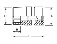 Nasadka udarowa sześciokątna antywibracyjna 21mm KOKEN - 2