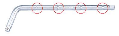 Pokrętło 1/2" typ "L" 105° 315mm, do przedłużki 4121, chrom KING TONY 4583-12R