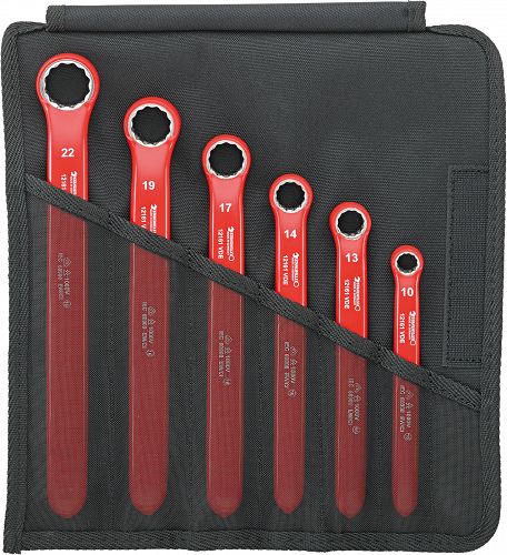Zestaw Kluczy oczkowych, jednostronnych, 10-22mm, 6-elementowy, izolowane 1000V VDE 12161/6 VDE STAHLWILLE 96404302