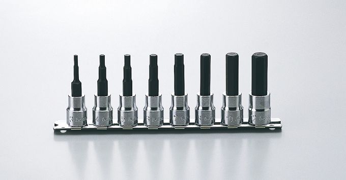 Zestaw nasadek 3mm-12mm trzpieniowych sześciokątnych Inhex długich 100 KOKEN