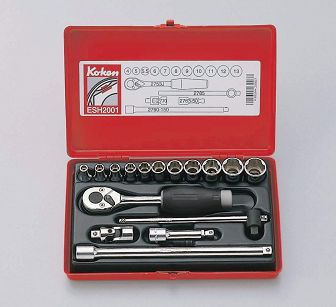 Zestaw kluczy nasadowych w kasecie 16 części KOKEN