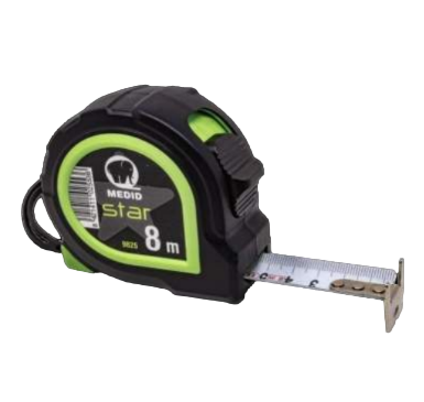 Miara zwijana STAR 8m/25mm dwustronna biała wstęga 9825 Medid