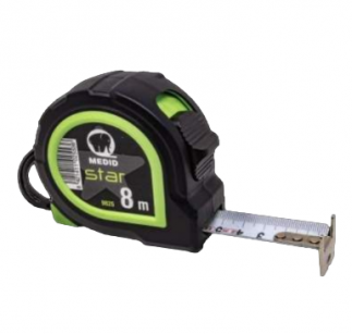 Miara zwijana STAR 8m/25mm dwustronna biała wstęga 9825 Medid