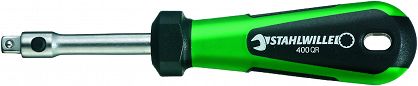 Rękojeść 1/4" QR z czworokątem 150mm z modułem zatrzask. QR 400QR 1/4 QUICK RELEASE STAHLWILLE 11051010