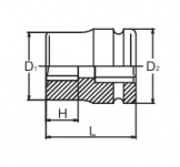 Nasadka udarowa krótka 3/4