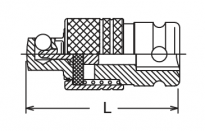 Adapter udarowy z blokadą, szybkozłączka,  zmniejszający 3/4