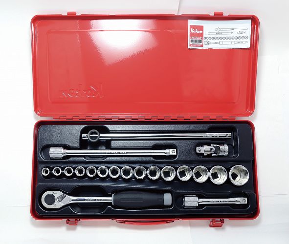 Zestaw kluczy nasadowych w kasecie 20 części KOKEN
