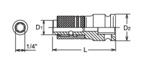 Uchwyt na bity udarowy z mechanizmem blokującym 3/8