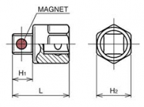 Nasadka z trzpieniem kwadratowym z magnesem 10x28mm KOKEN - 2