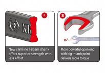 Klucz płasko-oczkowy SLIMLINE 17mm, dł. 215mm KING TONY 1062-17 - 3
