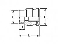 Nasadka udarowa sześciokątna cienkościenna krótka 14mm KOKEN - 2