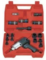 Zestaw- klucz udarowy pneumatyczny 1/2" 881Nm + nasadki udarowe 1/2" 9-27mm z akcesoriami, walizka, 20cz. KING TONY 44116MP07