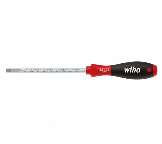 Wkrętak śrubokręt płaski 5,5x1,0x125mm SoftFinish z laserową podziałką milimetrową 35397 WIHA