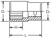 Nasadka 44mm dwunastokątna KOKEN - 2