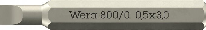 Bity 800/0 Micro do śrub z rowkiem, 0.50 x 3 x 30 mm WERA 05058105001
