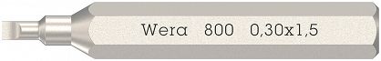 Bity 800/0 Micro do śrub z rowkiem, 0.3 x 1.5 x 30 mm WERA 05058104001