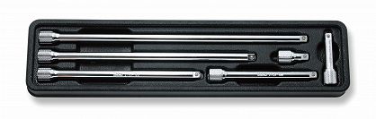 Zestaw przedłużek 1/4" radełkowanych 28mm-250mm wahliwych 15° KOKEN