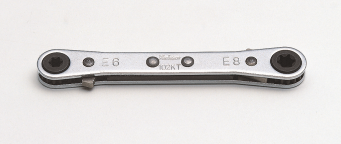 Klucz oczkowy z grzechotką z przełącznikiem E-TORX,  E4xE6, dł. 108mm KOKEN