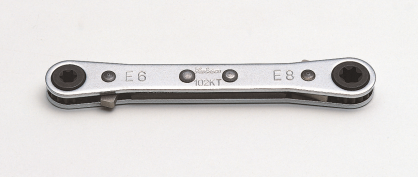 Klucz oczkowy z grzechotką z przełącznikiem E-TORX,  E4xE6, dł. 108mm KOKEN