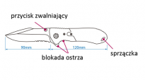 Nóż składany 210mm  KING TONY 7941-08 - 2