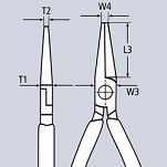 Szczypce tnące półokrągłe (wydłużone typu „bociani dziób”) KNIPEX 26 13 200 - 2