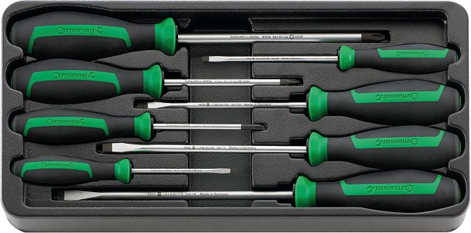 Zestaw ABS 1/3 Wkrętaków płaskich i krzyżowych, 8-Częściowy ES 4620/4630/8 STAHLWILLE 96838237