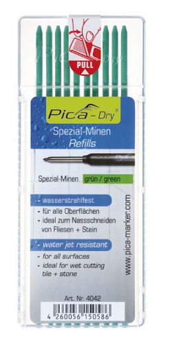 Wodoodporne Wkłady zielone do Ołówka 3030 PICA MARKER 4042
