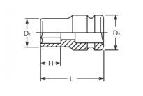 Nasadka udarowa 6-kątna cienkościenna 33x55mm KOKEN - 2