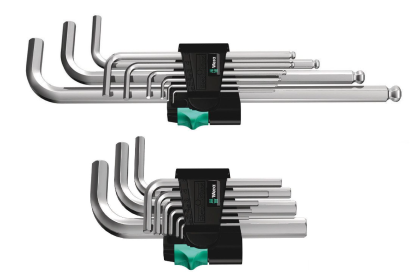 Zestaw imbusy chrom z kulką 9szt. 1,5 do 10mm 022087 + imbusy krótkie chromowane 021406 WERA 145574